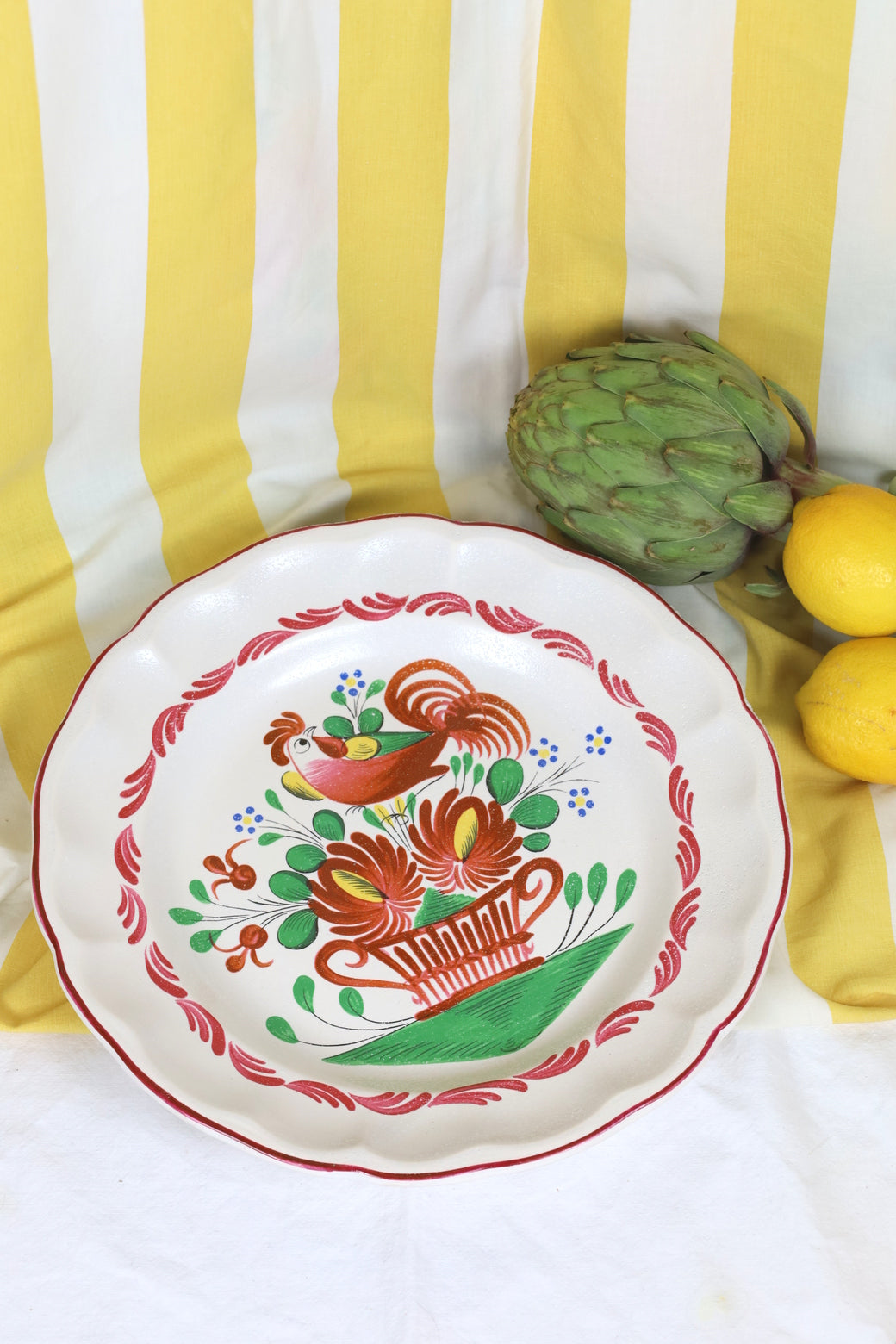 Grand Plat Rond St Clément - Décor inspiration italienne – Selection Coeur